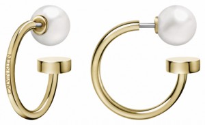 Calvin Klein Bubbly Champagne & Pearl Hoop Earrings