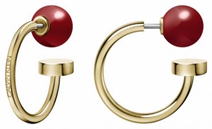 Calvin Klein Bubbly Champagne & Red Coral Hoop Earrings