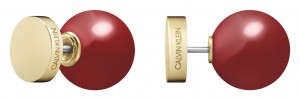 Calvin Klein Bubbly Champagne & Red Coral Stud Earrings